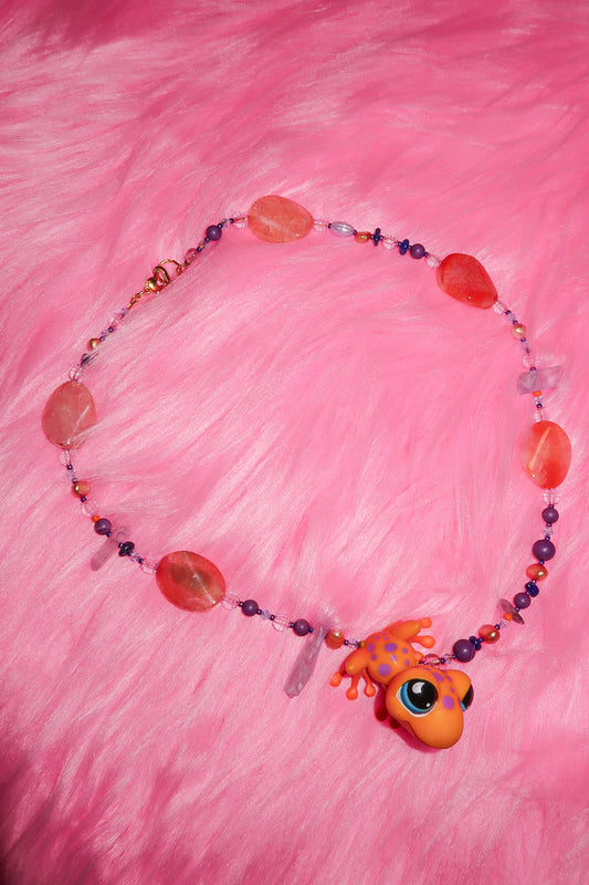 orange frog LPS necklace