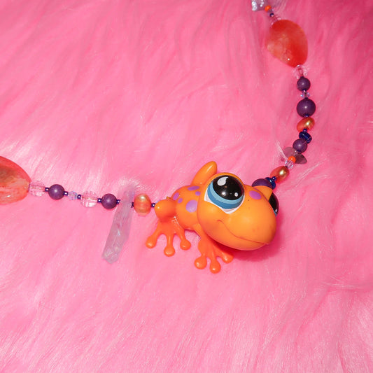 orange frog LPS necklace