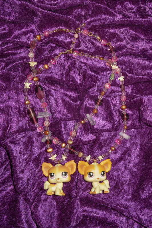 fluffy pup BFF's LPS necklace