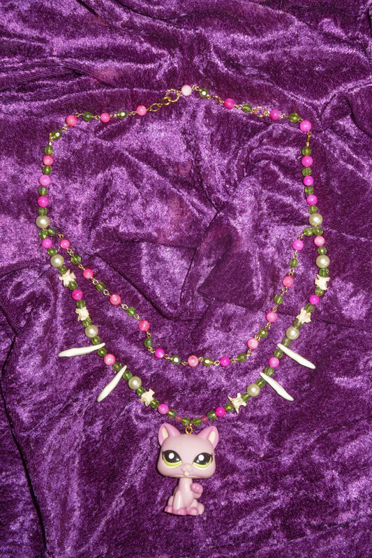 kitty kat meow LPS necklace