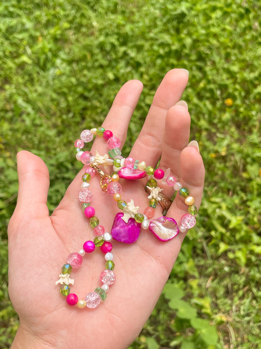 spring flowers necklace